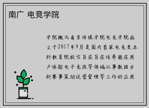 南广 电竞学院